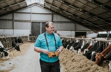 Elektrakeuring in een melkveebedrijf