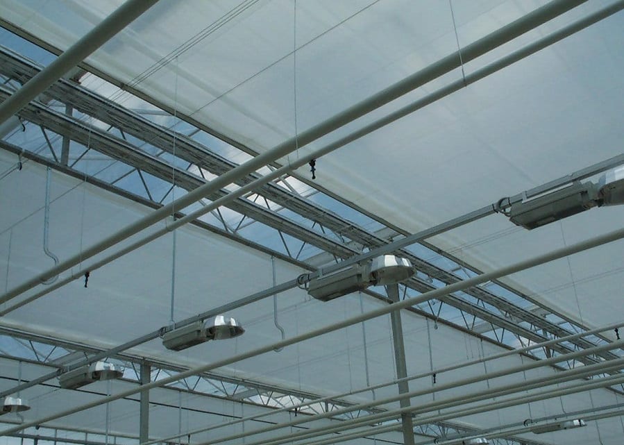 Schermdoek in een kas