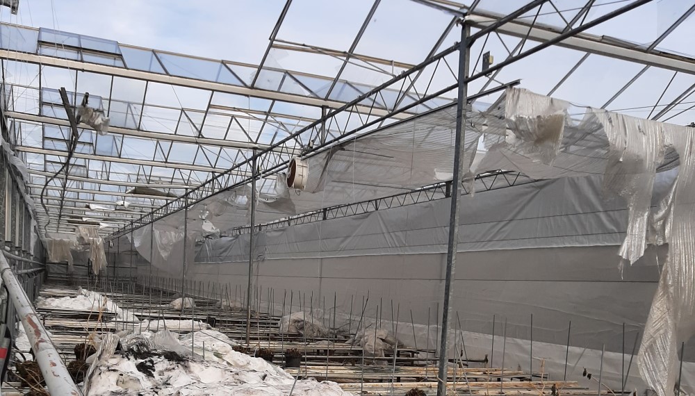 Kassen ingestort door sneeuwdruk