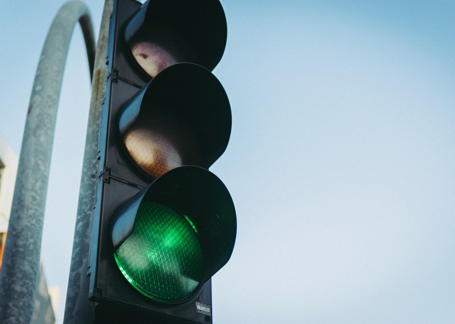 Verkeerslicht staat op groen
