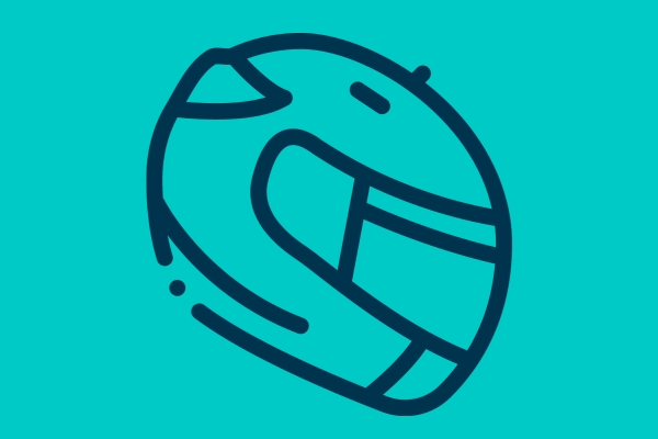 Icoon van een helm van een autocoureur