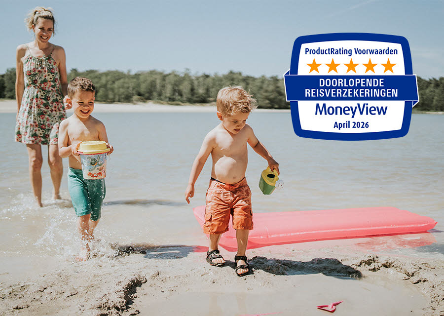MoneyView geeft 5 sterren aan de voorwaarden van onze Doorlopende Reisverzekering.