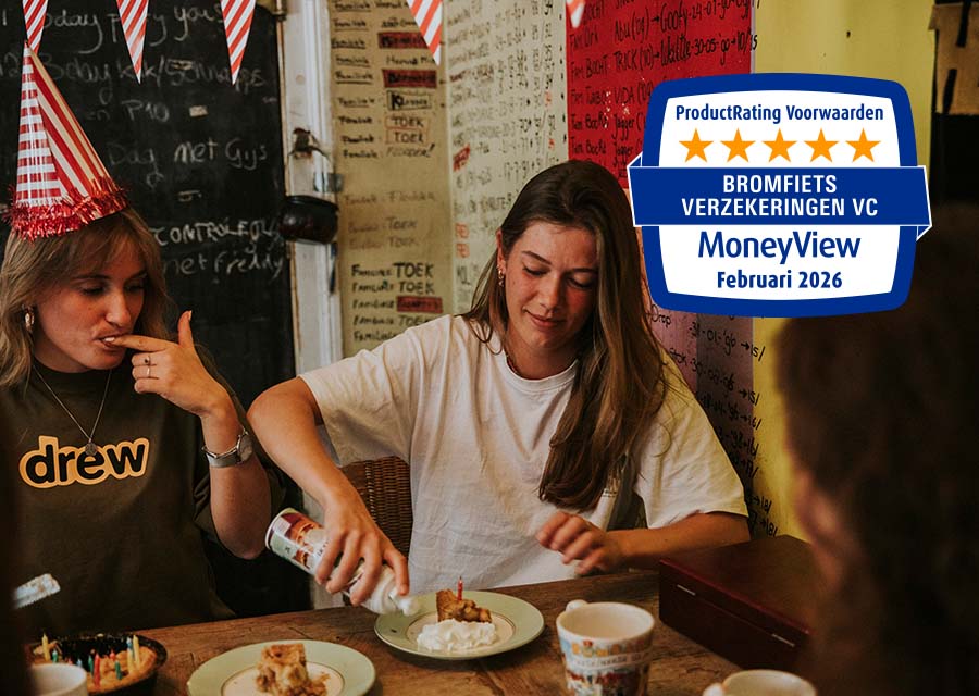 ProductRating Voorwaarden: 5 sterren Bromfietsverzekeringen - MoneyView februari 2026.