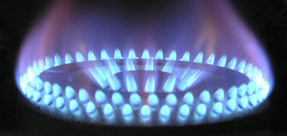 Vuur van een kookpit op een fornuis