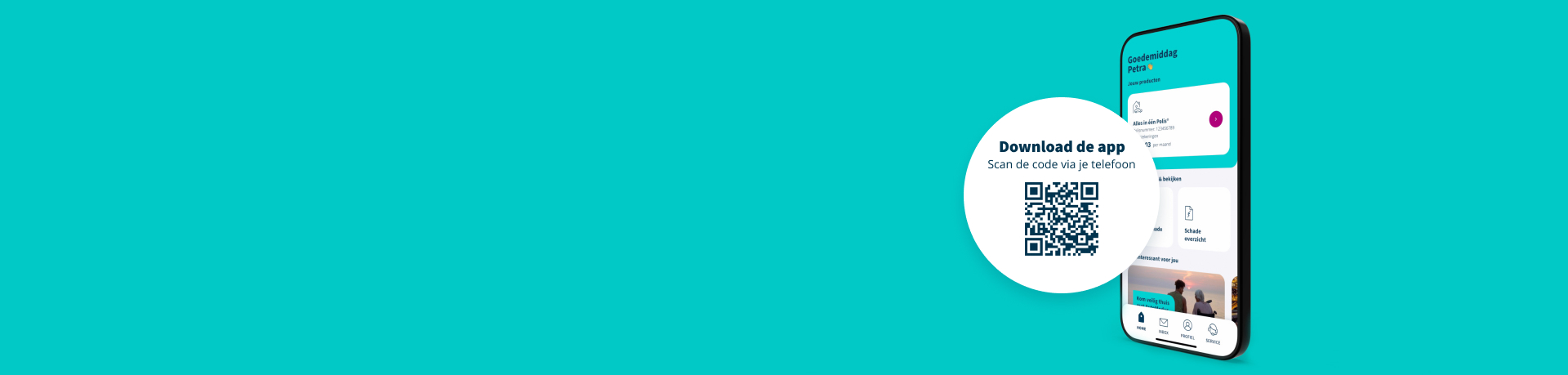 banner met QR code voor app download