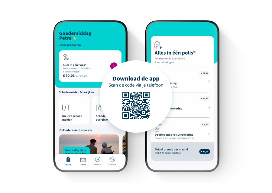 Image met QR code voor app download