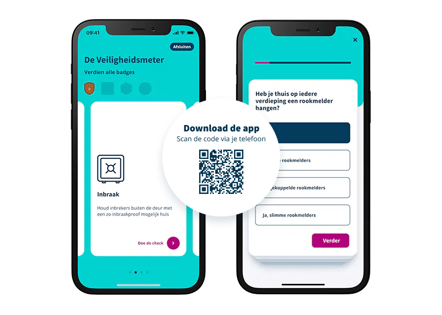 Image met QR code voor veiligheidsmeter appdownload